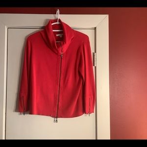 Cabi Red Zip It Sweater #285 Sz M